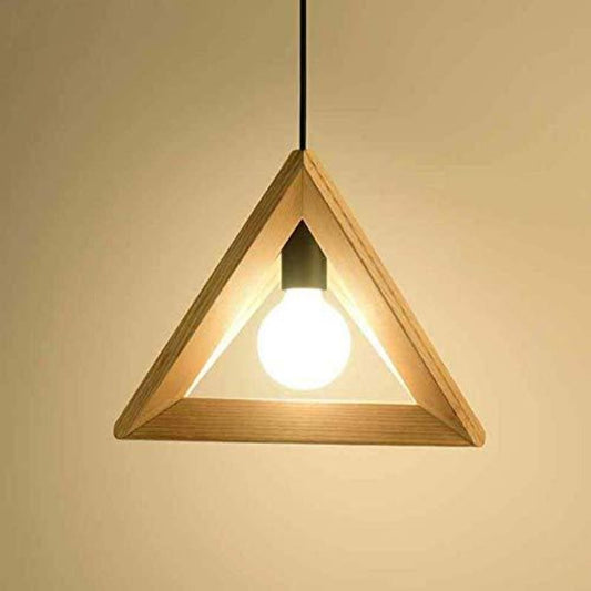 Suspension Luminaire Triangle en Bois : Élégance Vintage pour Votre Intérieur