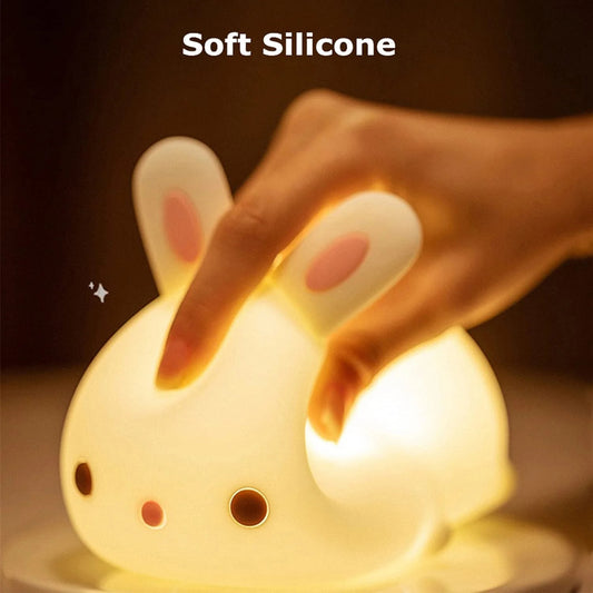 Veilleuse pour Enfant Bébé - Veilleuses LED Animaux - Lapin Rechargeable et Personnalisable Adaptée aux Enfants, Bébés et Filles