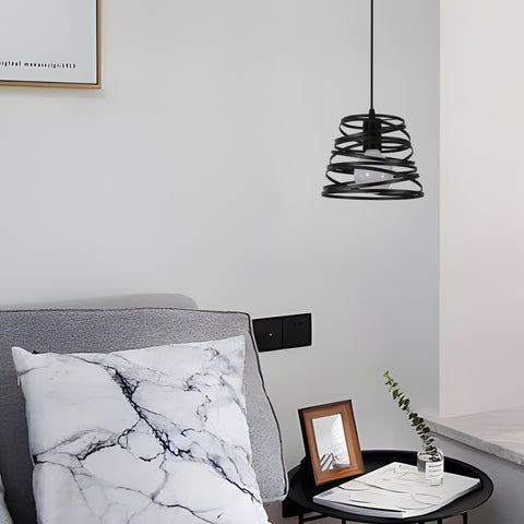 Industrielle Vintage-Retro-Pendelleuchte, Lampenschirm mit E27-Spiraldraht, Deckenlampe aus Metall