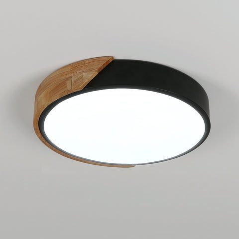 LED-Deckenleuchte aus natürlichem Eichenholz, 30 W, 6500 K, modernes rundes Design mit Acryl-Lampenschirm, Innenbeleuchtung für Wohnzimmer, Schlafzimmer, Küche