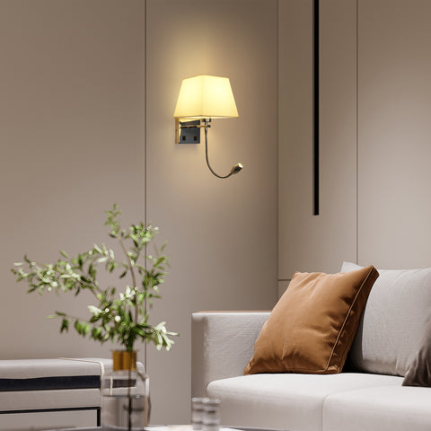 Nachttischlampe, LED-Wandleuchte, Leseleuchte, Schlafzimmer, Schwingarmhalter, E27, Wand-Nachtlicht (ohne Leuchtmittel)