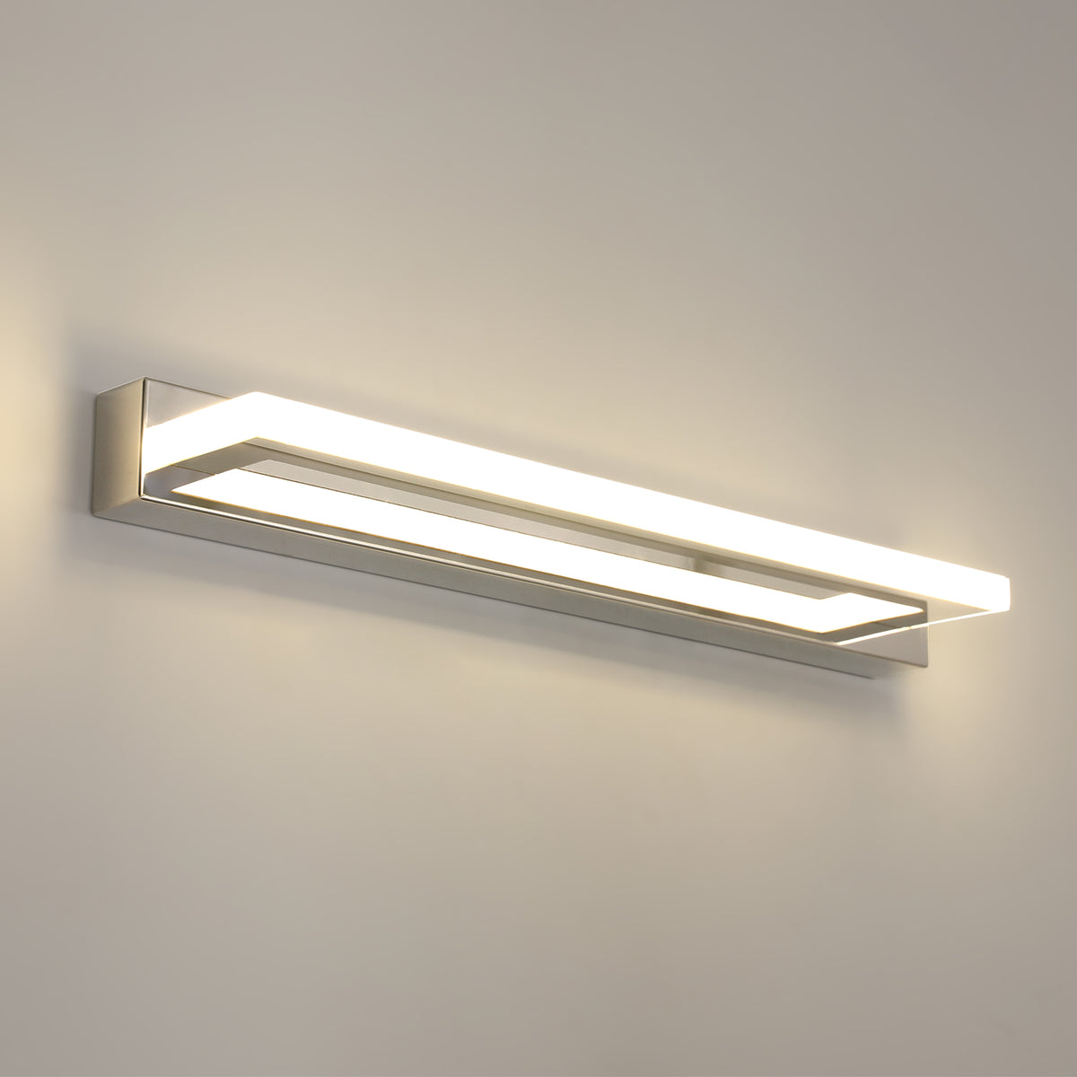 Acryl-LED-Spiegellampe – Silber, 42 cm, 9 W, neutrales Licht 4500 K, 220 V