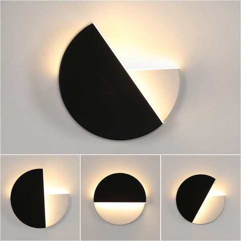Schlichte und moderne LED-Wandleuchte, rotierende schwarze Wandleuchte, 8 W warmes Licht