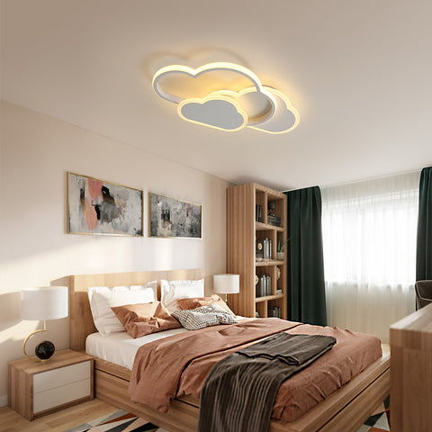 LED-Deckenleuchte, Heimdekor-Deckenbeleuchtung, 36 W weißer Acryl-Kronleuchter, Wolkenform-Deckenlampe für Schlafzimmer, Wohnzimmer, Esszimmer, 3000 K warmes Licht