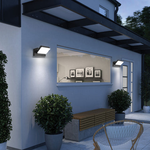 LED-Wandleuchte für den Außenbereich, IP65 – 20 W, 2250 lm, 6500 K, 360° drehbar, widerstandsfähiges Aluminium