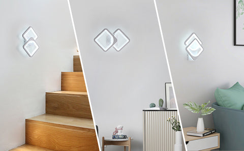 24W LED-Wandleuchte, modernes Design, 6000K Kaltweiß-Beleuchtung, Innenwandlampe für Wohnzimmer, Schlafzimmer, Treppen, Flur, Badezimmer 