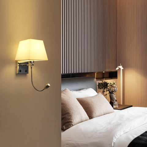 Nachttischlampe, LED-Wandleuchte, Leseleuchte, Schlafzimmer, Schwingarmhalter, E27, Wand-Nachtlicht (ohne Leuchtmittel)