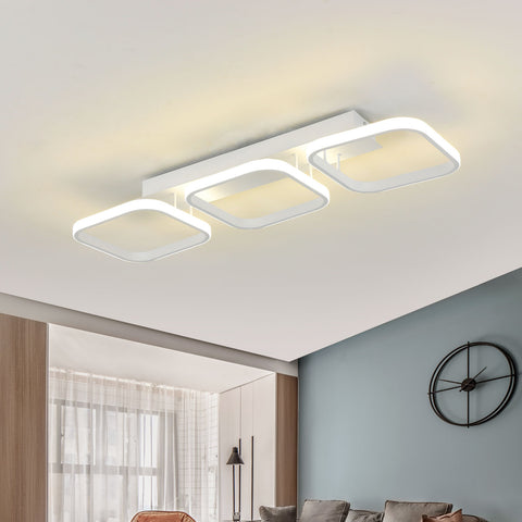 40 W LED-Deckenleuchte, einfache geometrische Deckenleuchte, kreative quadratische Metall-Deckenleuchte, geeignet für Wohnzimmer, Schlafzimmer, Esszimmer, 4000 K neutrales Licht (weiß)