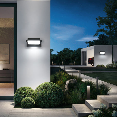 LED-Wandleuchte für den Außenbereich, IP65 – 20 W, 2250 lm, 6500 K, 360° drehbar, widerstandsfähiges Aluminium