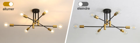 E27 Schwarze Retro-Deckenleuchte, industrielle Deckenlampen, 180° verstellbarer Winkel Deckenleuchten für Schlafzimmer-Wohnzimmerlampe, Durchmesser 72 cm 