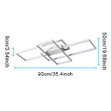 LED-Deckenleuchte, 54 W, modernes Design, Kaltweiß 6000 K, rechteckige Deckenlampe für Wohnzimmer, Schlafzimmer, Esszimmer, Büro, Weiß