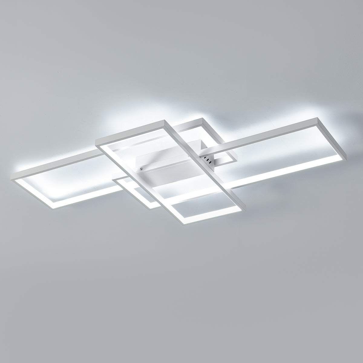 LED-Deckenleuchte, 54 W, modernes Design, Kaltweiß 6000 K, rechteckige Deckenlampe für Wohnzimmer, Schlafzimmer, Esszimmer, Büro, Weiß