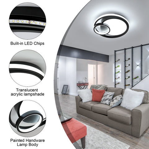 Moderne LED-Deckenleuchte mit 36 ​​W, 80 % Energieeinsparung, flimmerfrei, elegantes Design mit durchscheinendem Acryl-Lampenschirm, ideal für Wohnzimmer und Badezimmer