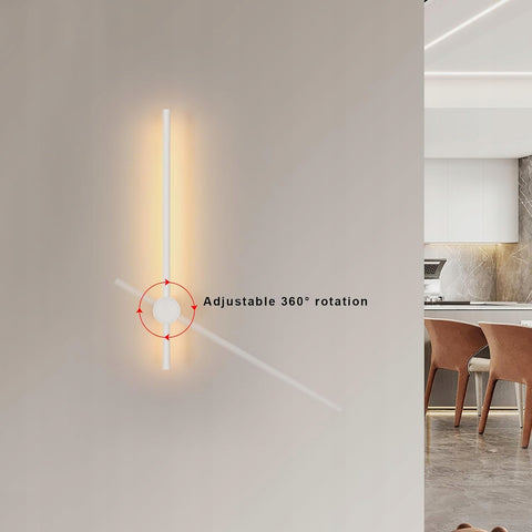 Stabförmige LED-Wandleuchte aus Aluminium, Weiß, 60 cm, Warmweiß, 12 W, für Wohnzimmer