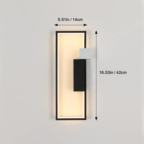 LED-Wandleuchte für den Innenbereich, 15 W, 1200 lm, schwarz, kreatives geometrisches Design, moderne 3000 K warmweiße Acryl-Wandleuchte für Wohnzimmer, Schlafzimmer, Flur, Treppen