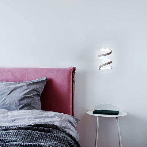 Spiralförmige LED-Wandleuchte, moderne 18 W Kaltweiß 6500 K Wandlampe für Schlafzimmer, Büro, Flur