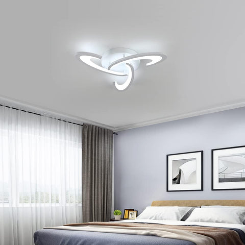 LED-Deckenleuchte, 36 W, 3240 lm, Deckenleuchte, Kleeblatt-Design, Deckenleuchte für Schlafzimmer, Wohnzimmer, Esszimmer, weißes Acryl, 6500 K kaltweißes Licht 