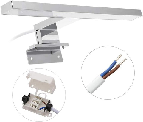 LED-Spiegel Badezimmer, Schlafzimmer, Küchenschrank, moderne Innenbeleuchtung, wasserdicht IP44, Chrom, 4000K neutrales Licht [Energieklasse