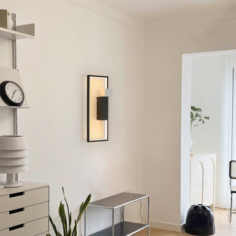 LED-Wandleuchte für den Innenbereich, 15 W, 1200 lm, schwarz, kreatives geometrisches Design, moderne 3000 K warmweiße Acryl-Wandleuchte für Wohnzimmer, Schlafzimmer, Flur, Treppen