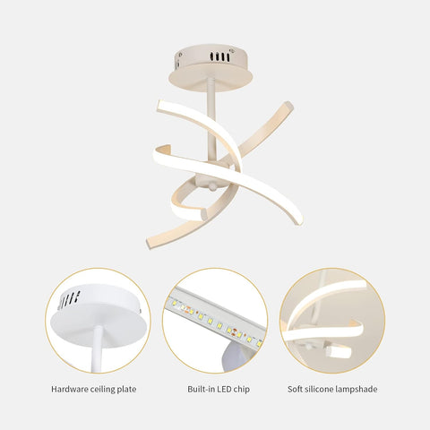 LED-Deckenleuchte, moderne 28 W kreative Acryl-Deckenleuchte, 3000 K warmweißes Licht, Hängelampe für Wohnzimmer, Schlafzimmer, Küche, Esszimmer, Flur