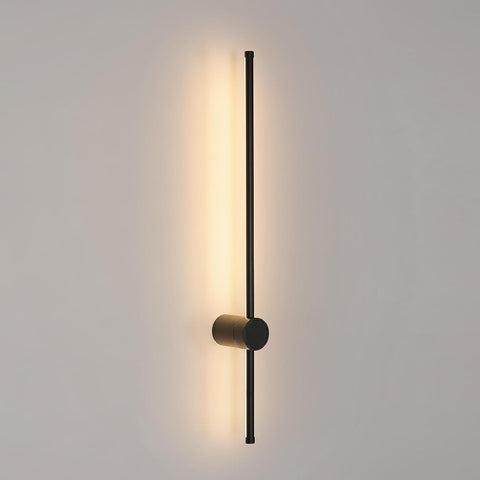 Moderne LED-Wandleuchte, Linienform, Wandlampe, 360° drehbar, warmweiß 3000 K, für Wohnzimmer, Schlafzimmer, Flur, Flur, Schwarz, 80 cm
