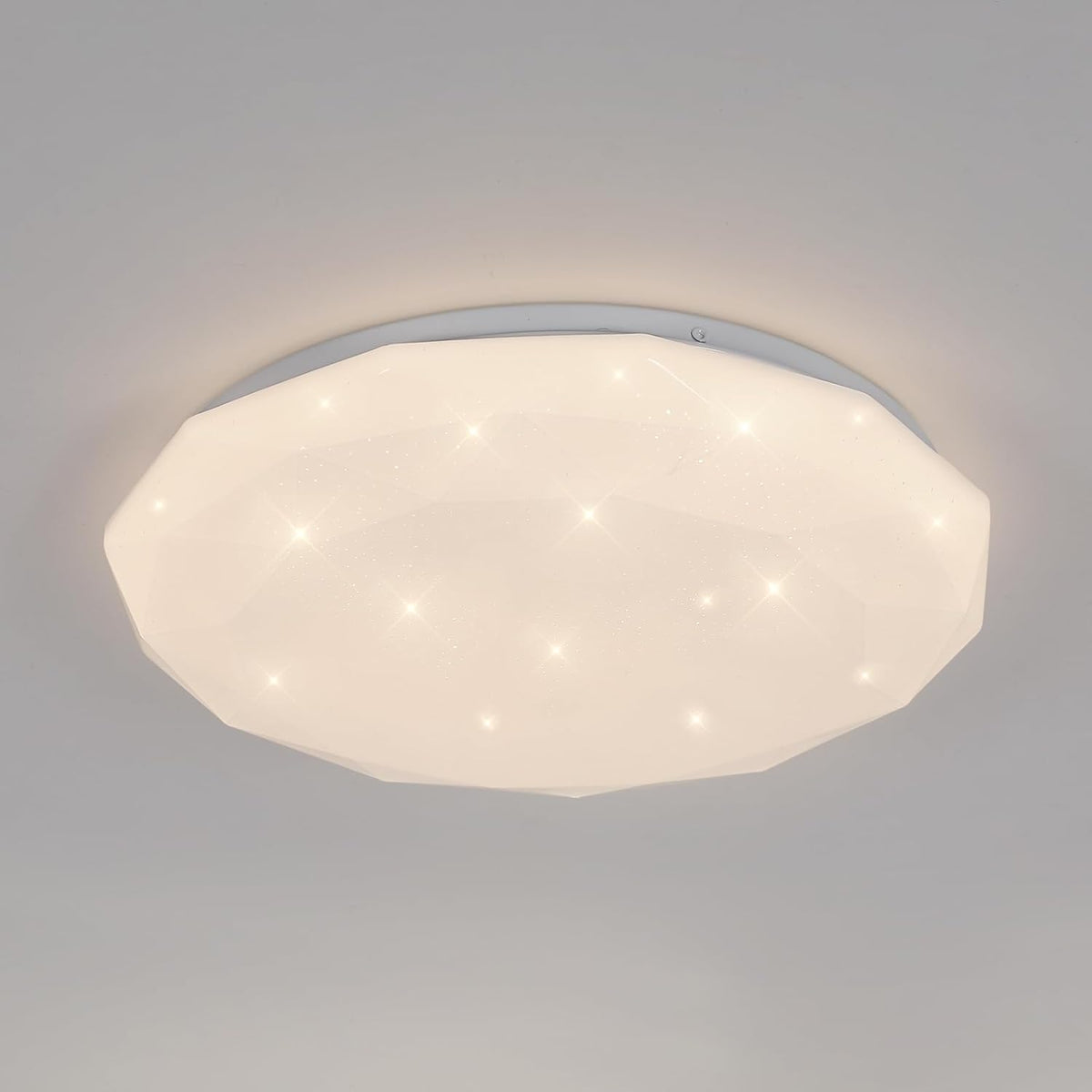 Lámpara de techo, 24 W LED estrella luz de techo 4000 K blanco neutro, lámpara LED moderna lámpara de techo de diamante para dormitorio infantil, cocina, pasillo, dormitorio, baño