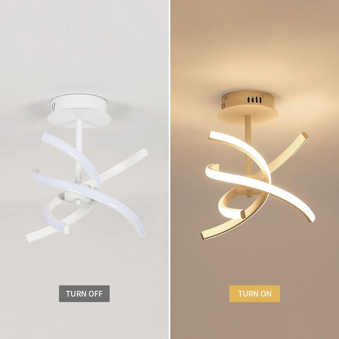 LED-Deckenleuchte, moderne 28 W kreative Acryl-Deckenleuchte, 3000 K warmweißes Licht, Hängelampe für Wohnzimmer, Schlafzimmer, Küche, Esszimmer, Flur