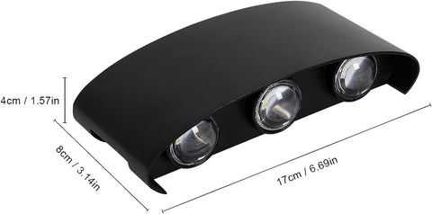 Außenwandleuchte, moderne ovale Bogen-Wandleuchte, LED-Wandleuchte, IP65-Aluminium-LED-Wandleuchte im Auf- und Ab-Design für Garage, Badezimmer, Flur, 3000 K Warmweiß, 18 W, 1800 lm (Länge 17 cm)