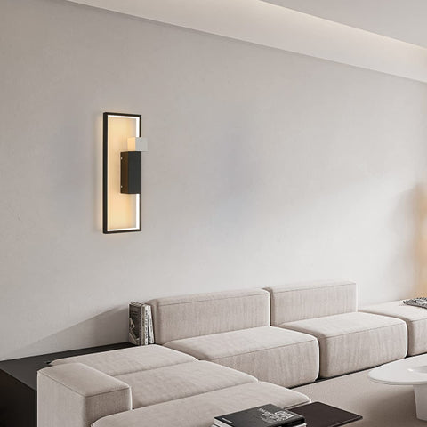 LED-Wandleuchte für den Innenbereich, 15 W, 1200 lm, schwarz, kreatives geometrisches Design, moderne 3000 K warmweiße Acryl-Wandleuchte für Wohnzimmer, Schlafzimmer, Flur, Treppen