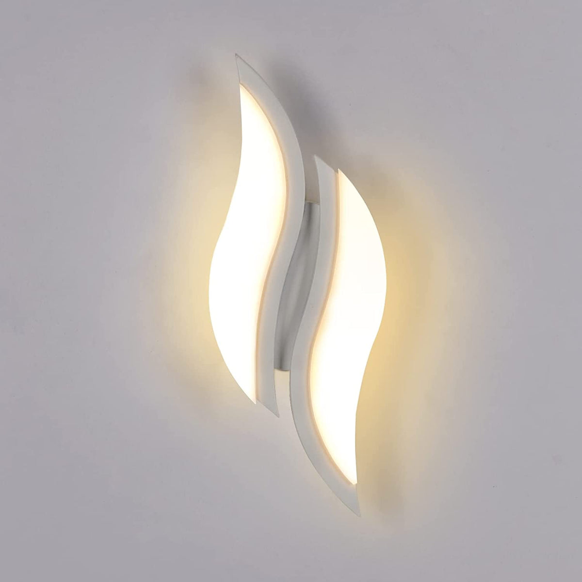 Luz de pared interior LED, lámpara de pared moderna 20W 2300LM, iluminación acrílica Lámpara de pared para sala de estar dormitorio escalera 3000K luz blanca cálida color blanco