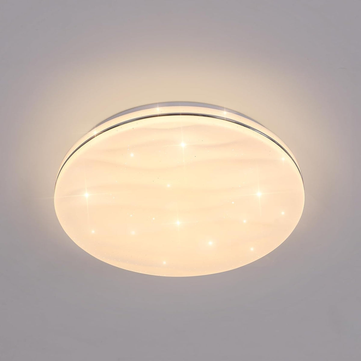 Sternenhimmel-LED-Deckenleuchte, 24 W Deckenlampe für Kinderzimmer, warmes Licht 3000 K, LED-Kronleuchter, moderne runde Deckenleuchte für Küche, Flur, Schlafzimmer, Badezimmer