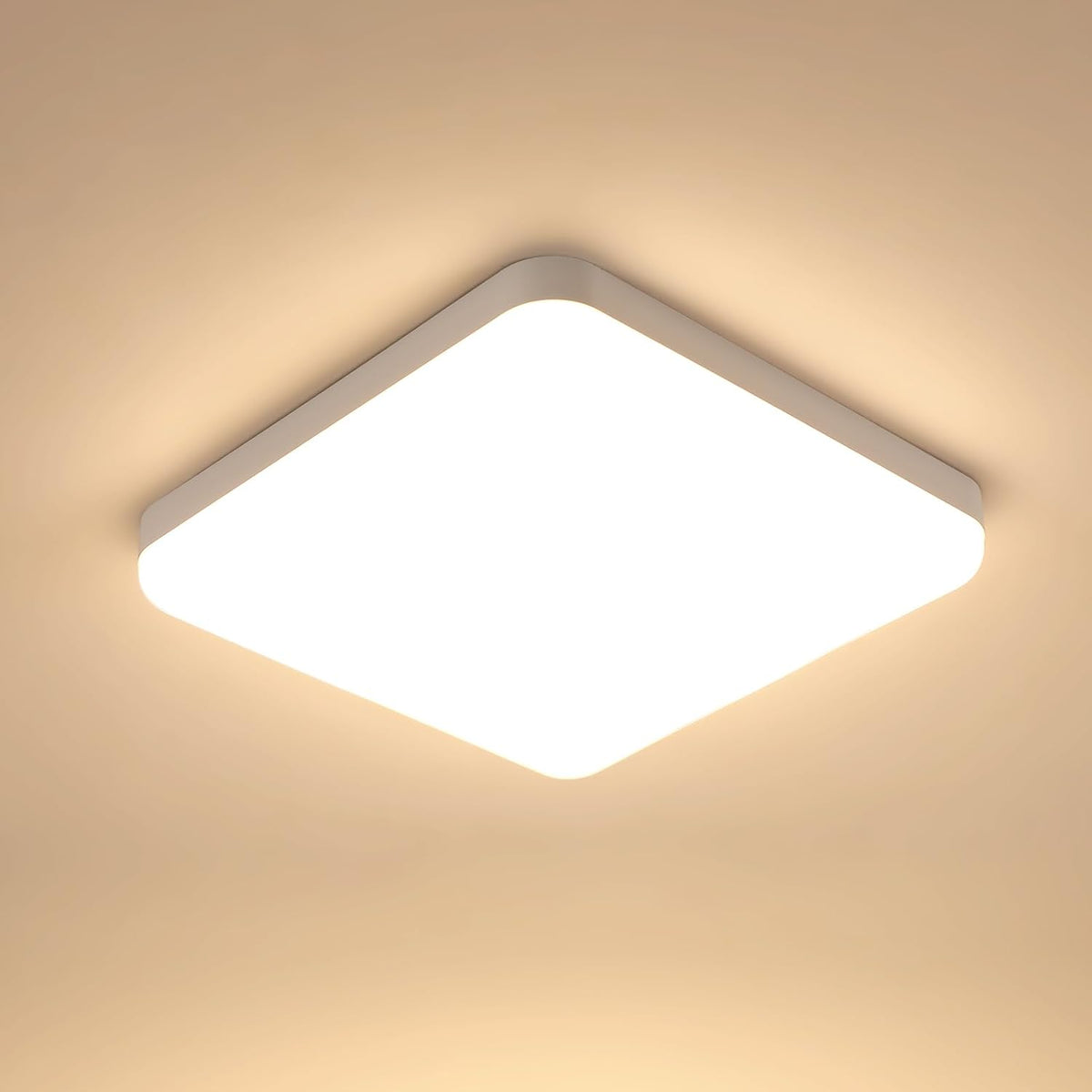 32W LED-Deckenleuchte, moderne Deckenleuchte 3600LM, 3000K warmes Licht IP54 wasserdicht, helle LED-Deckenleuchte für Badezimmer, Küche, Flur, Balkon, 25 cm 