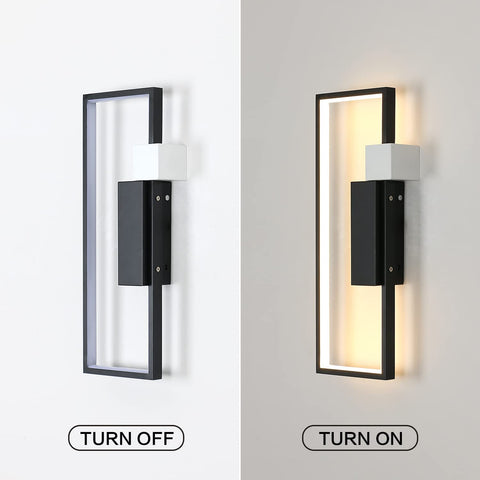 LED-Wandleuchte für den Innenbereich, 15 W, 1200 lm, schwarz, kreatives geometrisches Design, moderne 3000 K warmweiße Acryl-Wandleuchte für Wohnzimmer, Schlafzimmer, Flur, Treppen