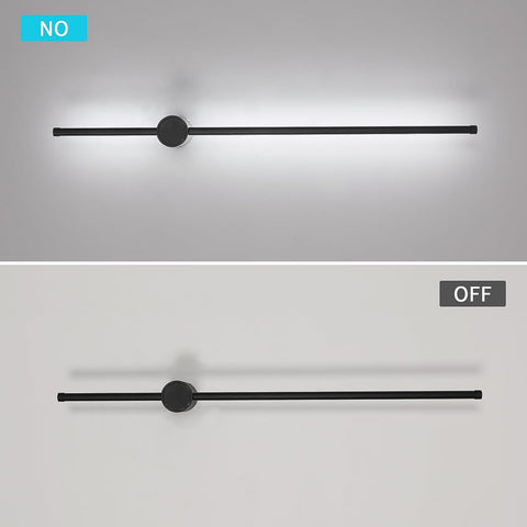 Innenwandleuchte, LED-Wandleuchte, 360° drehbar, 6500 K Kaltweiß, moderne schwarze Wandleuchte für Schlafzimmer, Wohnzimmer, Esszimmer, Flur, Treppe, 100 cm