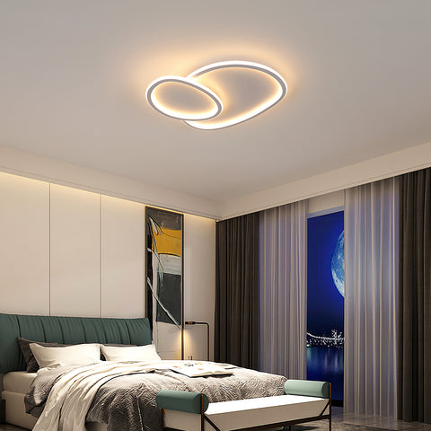 Moderne dimmbare LED-Deckenleuchte in Kieselform – Weiß, 50 x 45,5 x 6,5 cm, mit Fernbedienung, drei Lichtfarben, 220 V – für Wohnzimmer, Schlafzimmer