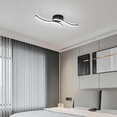 Moderne LED-Deckenleuchte, 12 W, 6500 K Kaltweiß, 2 parallele Balken, 60 x 12 cm, ideal für Schlafzimmer und Wohnzimmer
