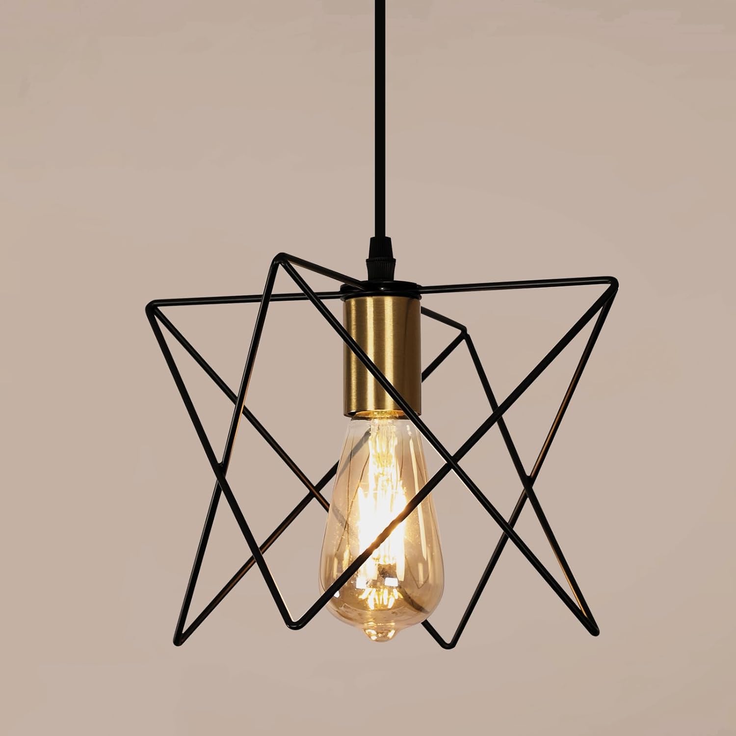 Suspension Industriel et Vintage Cage Lustre E27 Base