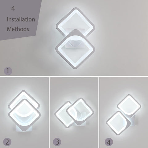 24W LED-Wandleuchte, modernes Design, 6000K Kaltweiß-Beleuchtung, Innenwandlampe für Wohnzimmer, Schlafzimmer, Treppen, Flur, Badezimmer 