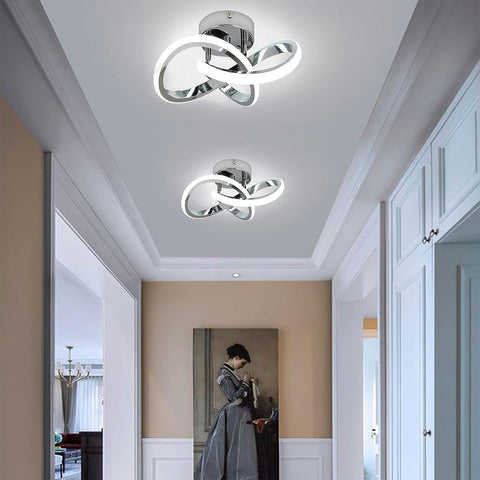 LED-Deckenleuchte, einfache modische Deckenleuchte, Silber, 6500 K weißes Licht, 22 W