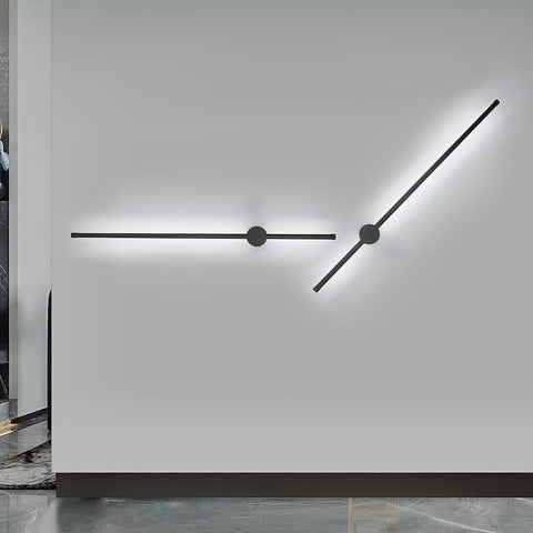 Innenwandleuchte, LED-Wandleuchte, 360° drehbar, 6500 K Kaltweiß, moderne schwarze Wandleuchte für Schlafzimmer, Wohnzimmer, Esszimmer, Flur, Treppe, 100 cm
