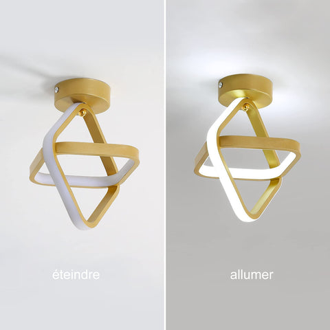 22 W LED-Deckenleuchte, moderne Metall-Deckenleuchte, goldene quadratische Deckenleuchte für dekoratives Wohnzimmer, Esszimmer, Schlafzimmer, kaltweißes Licht 6000 K