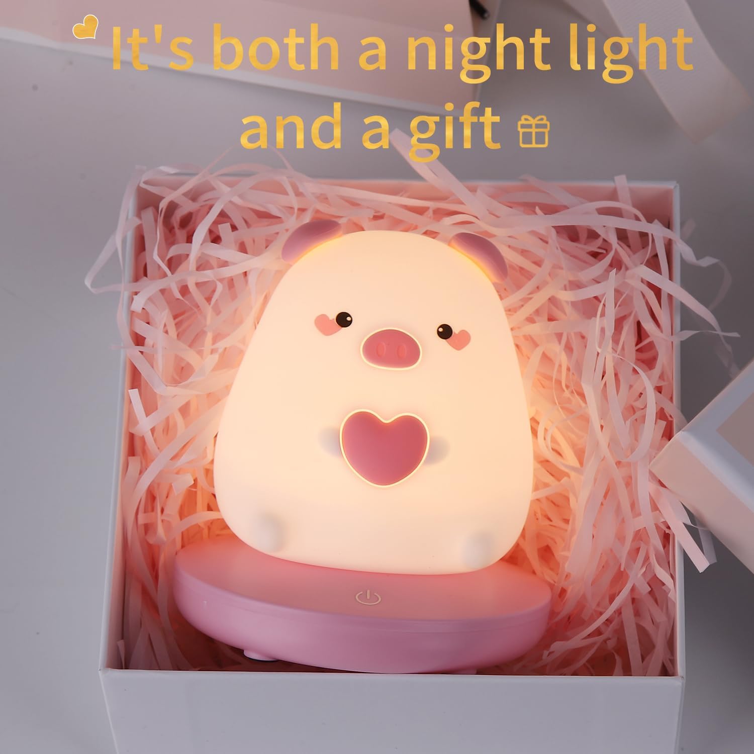 Veilleuse Enfant LED, Porcelet Silicone Veilleuse, Veilleuse Bébé Dimmable