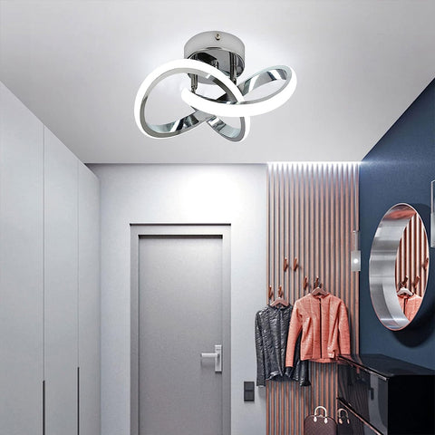 LED-Deckenleuchte, einfache modische Deckenleuchte, Silber, 6500 K weißes Licht, 22 W