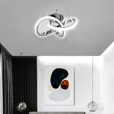 LED-Deckenleuchte, einfache modische Deckenleuchte, Silber, 6500 K weißes Licht, 22 W