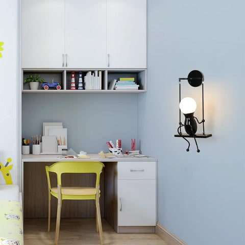 LED-Innenwandleuchte, Nachttischlampe für Kinder, kreative Innenwandleuchte, geeignet für Schlafzimmer, Wohnzimmer, Flur, E27, Glühbirne nicht enthalten, 220 V, IP20