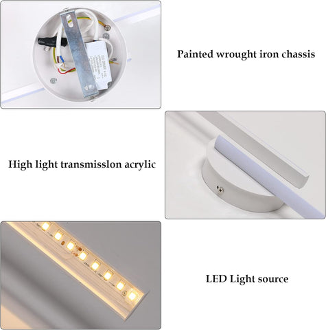 LED-Wandleuchte für den Innenbereich, moderne Wandleuchte, Aluminium-Wandleuchte für Wohnzimmer, Flur, Badezimmer, Treppe, Nachtlicht (weiß), 3000 K warmes Licht
