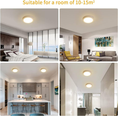 LED-Deckenleuchte, 18 W, 1200 lm, 4000 K, natürliches Weiß, rund, moderne Deckenleuchte, einfach zu installieren, anwendbar für Badezimmer, Schlafzimmer, Küche, Wohnzimmer, Balkon, Durchmesser 22 cm 