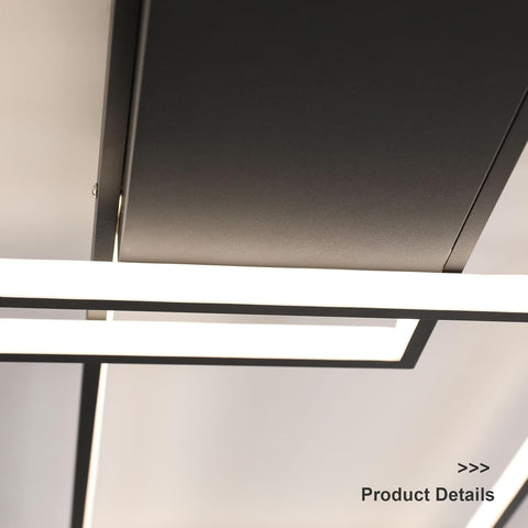 Moderne dimmbare LED-Deckenleuchte, dimmbar, 3000 K-6000 K, rechteckige Deckenleuchte für Wohnzimmer, Schlafzimmer, Esszimmer, Büro, Schwarz