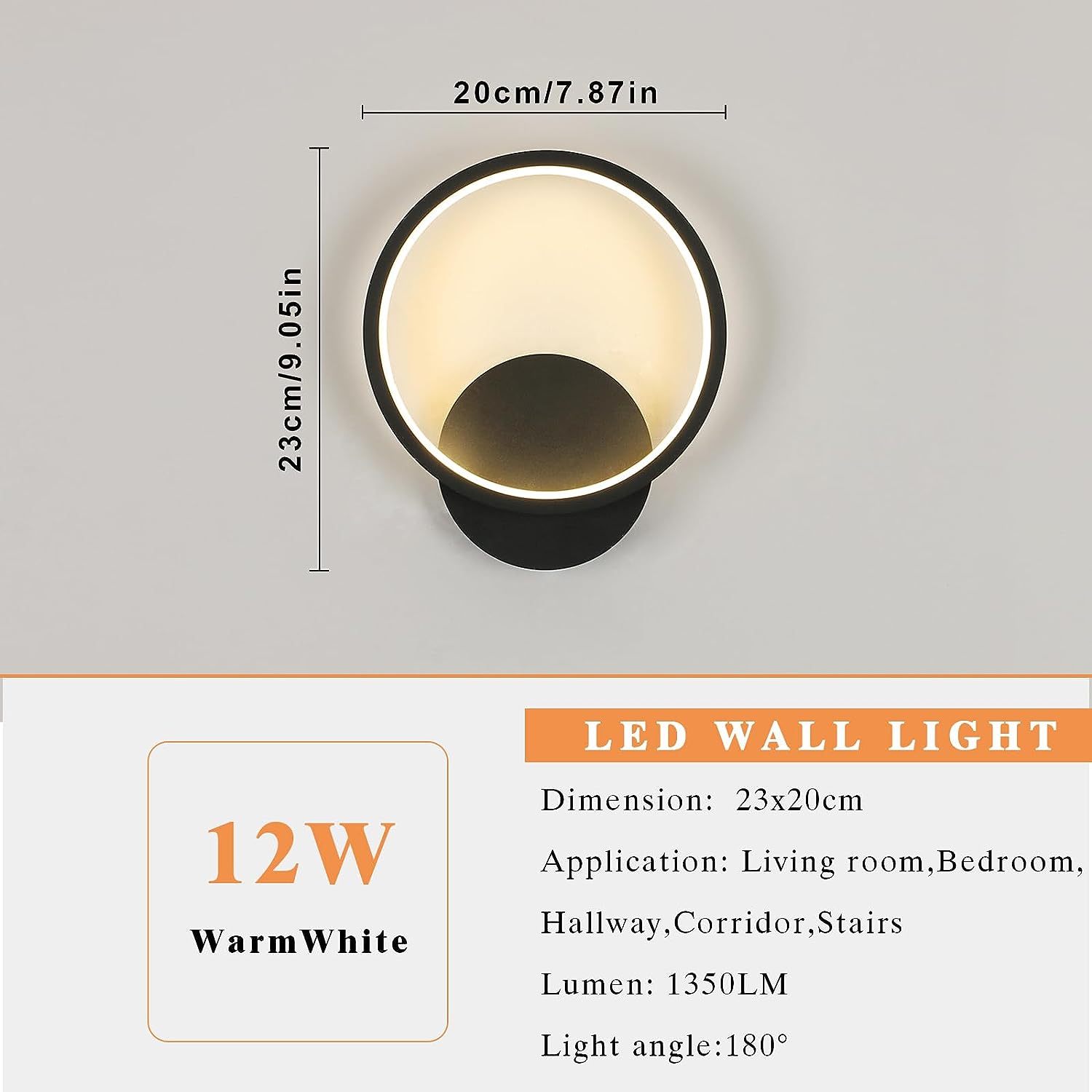 Tableau des dimensions des lampes murales