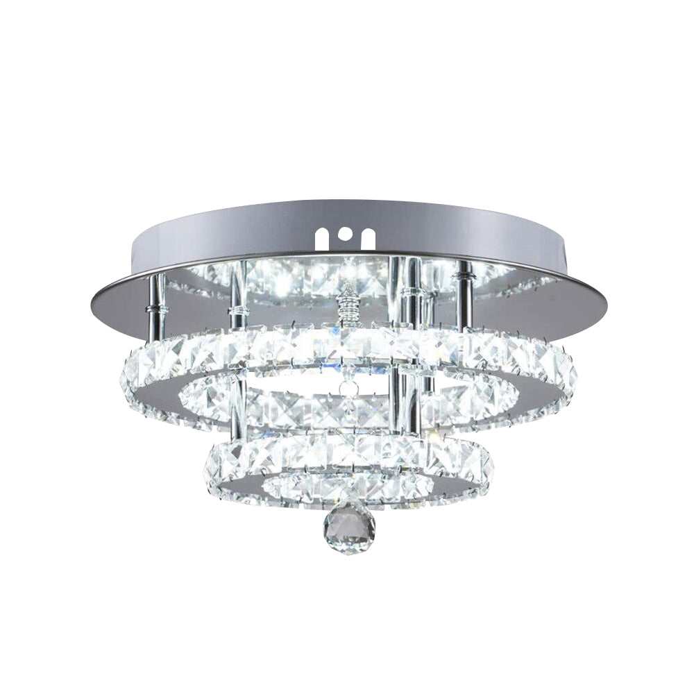 Kristall-Kronleuchter, 30 W, moderne LED-Kristall-Deckenleuchte, Deckenleuchte, Kristall-Deckenleuchte für Wohnzimmer, Esszimmer, Badezimmer, Schlafzimmer, Küche, Flur